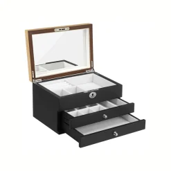 Cheap SONGMICS Boîte à bijoux effet boisé noir