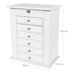 Fashion SONGMICS Boîte à bijoux XXL Blanc