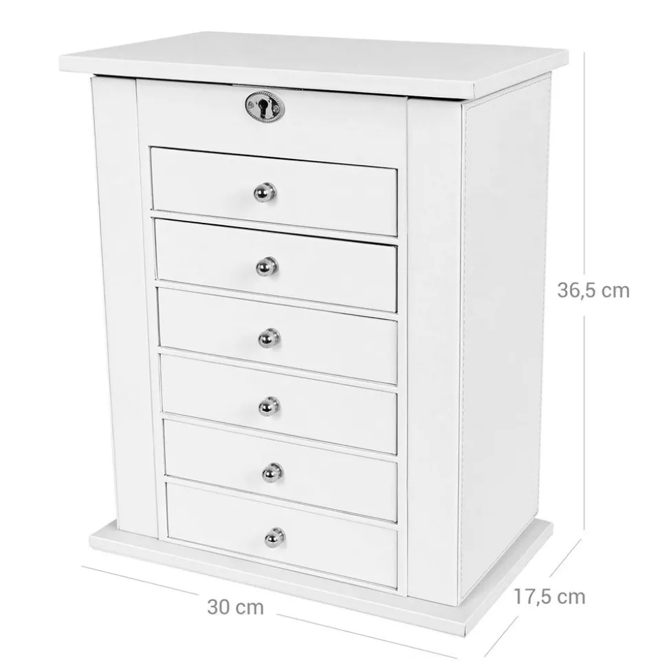 Fashion SONGMICS Boîte à bijoux XXL Blanc