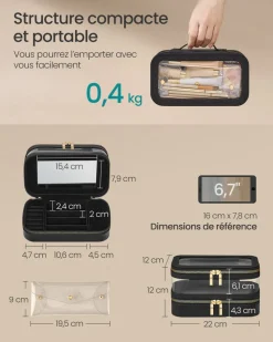 Fashion SONGMICS Boîte à montres 6 compartiments Couleur Noisette