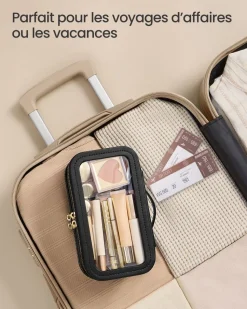 Fashion SONGMICS Boîte à montres 6 compartiments Couleur Noisette