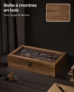 Flash Sale SONGMICS Boîte à montres beige cappuccino