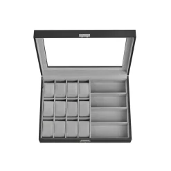 Clearance SONGMICS Boîte à montres en bois 6 compartiments noisette