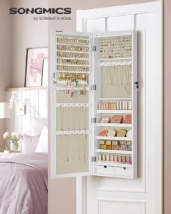 Store SONGMICS Boîtes à bijoux éventail blanc