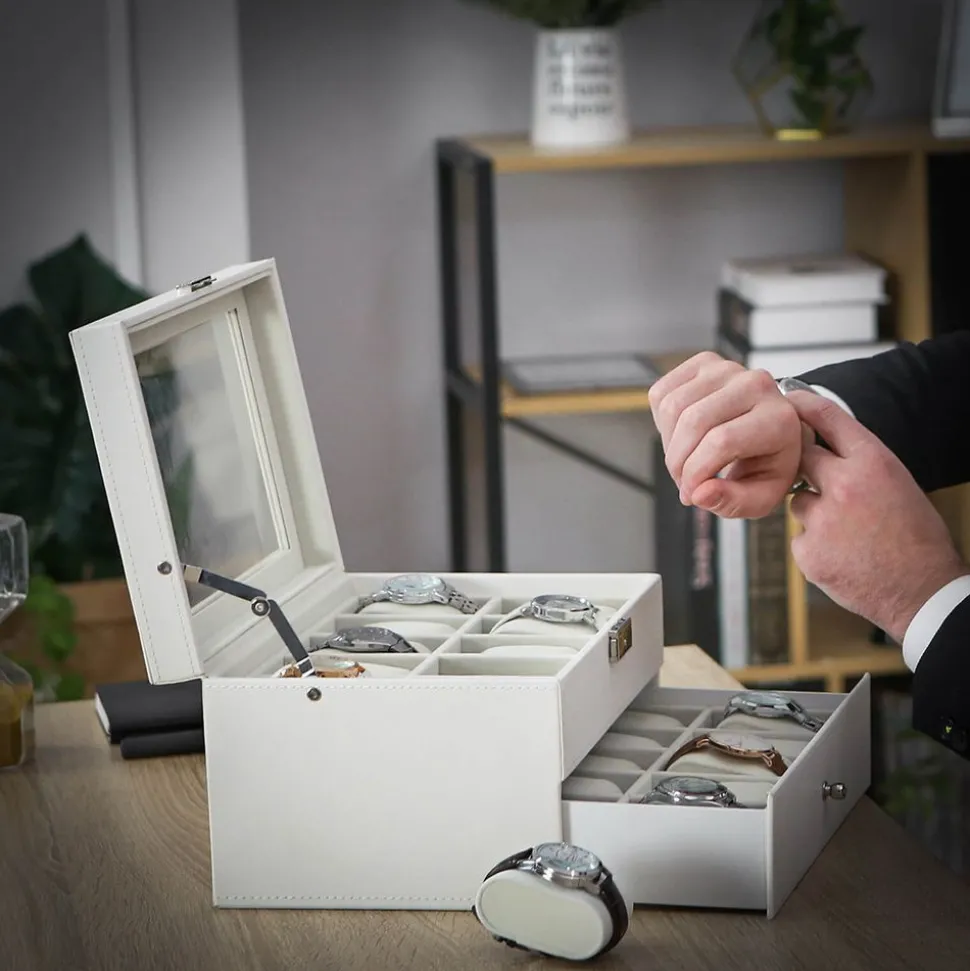 Flash Sale SONGMICS Boîtes à montres blanc