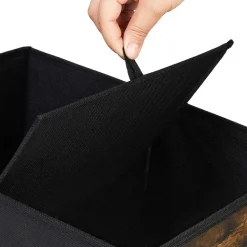 Store SONGMICS Boîtes de rangement pliables Marron Rustique + Noir