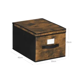 Store SONGMICS Boîtes de rangement pliables Marron Rustique + Noir