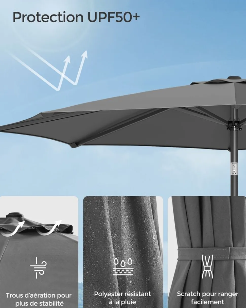 Shop SONGMICS Brise-vue 6 x 0,75 m anthracite Gris