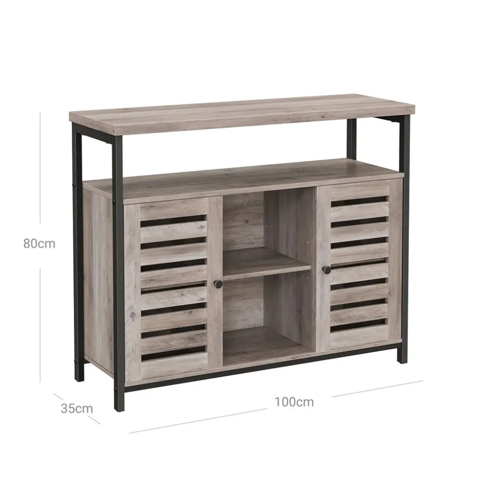 Clearance SONGMICS Buffet 2 portes grège