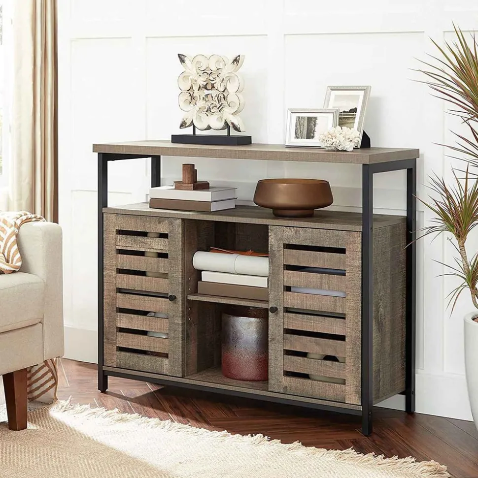 Clearance SONGMICS Buffet 2 portes grège