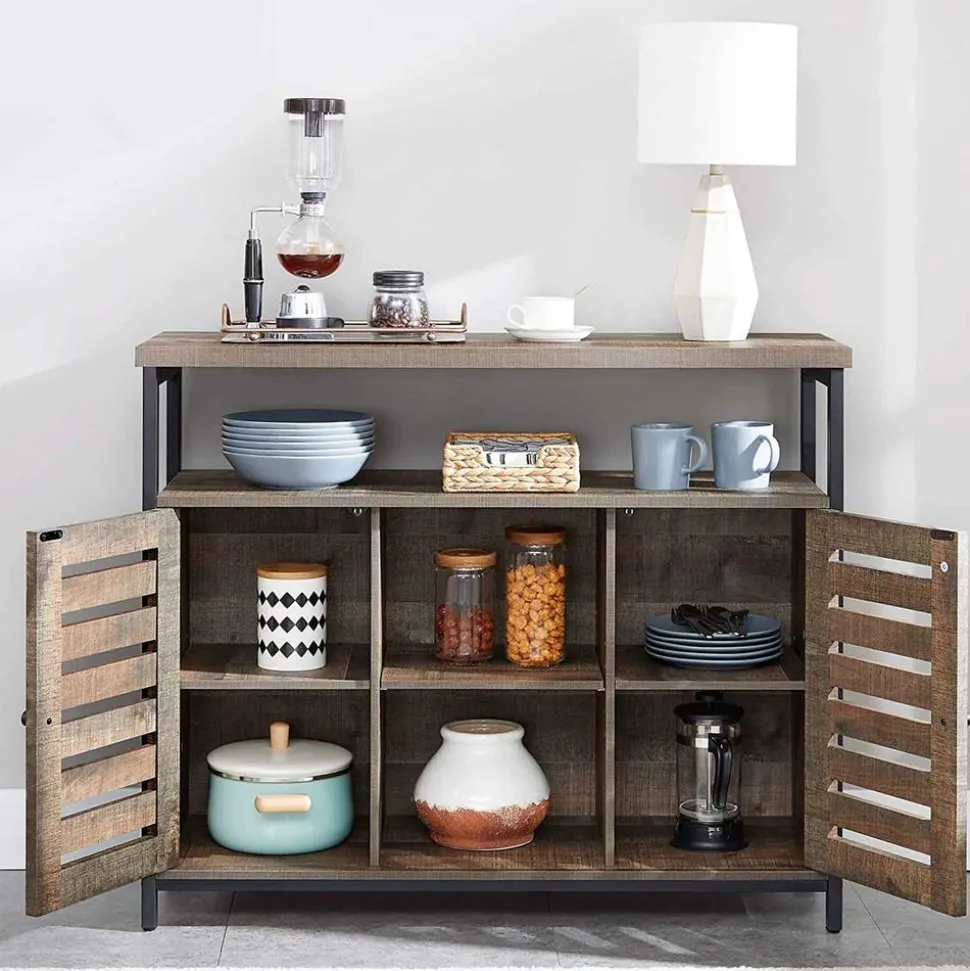 Clearance SONGMICS Buffet 2 portes grège