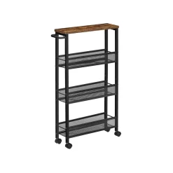 Outlet SONGMICS Buffet 2 portes persiennes Brun Vintage Noir