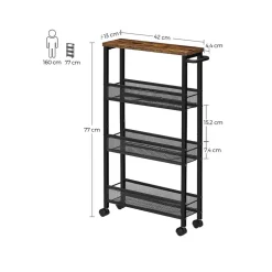 Outlet SONGMICS Buffet 2 portes persiennes Brun Vintage Noir