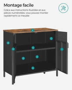 Discount SONGMICS Buffet ajouré noir