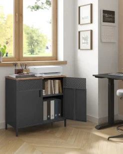 Discount SONGMICS Buffet ajouré noir