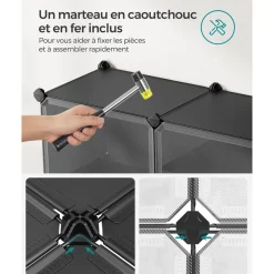 Flash Sale SONGMICS Buffet avec placards et étagères Marron Rustique