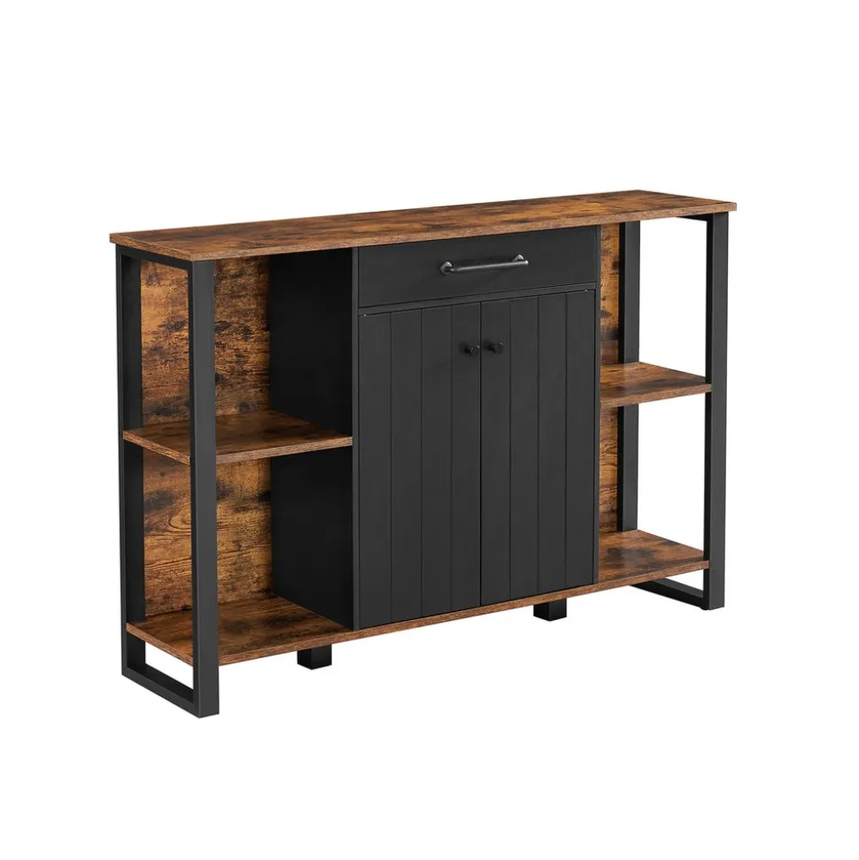 Cheap SONGMICS Buffet avec tiroir portes Marron Rustique Et Noir
