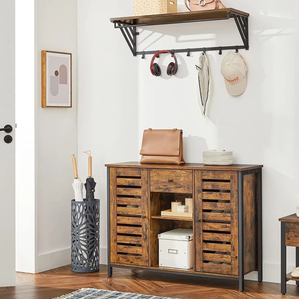 Flash Sale SONGMICS Buffet ouvert fermé industriel Blanc