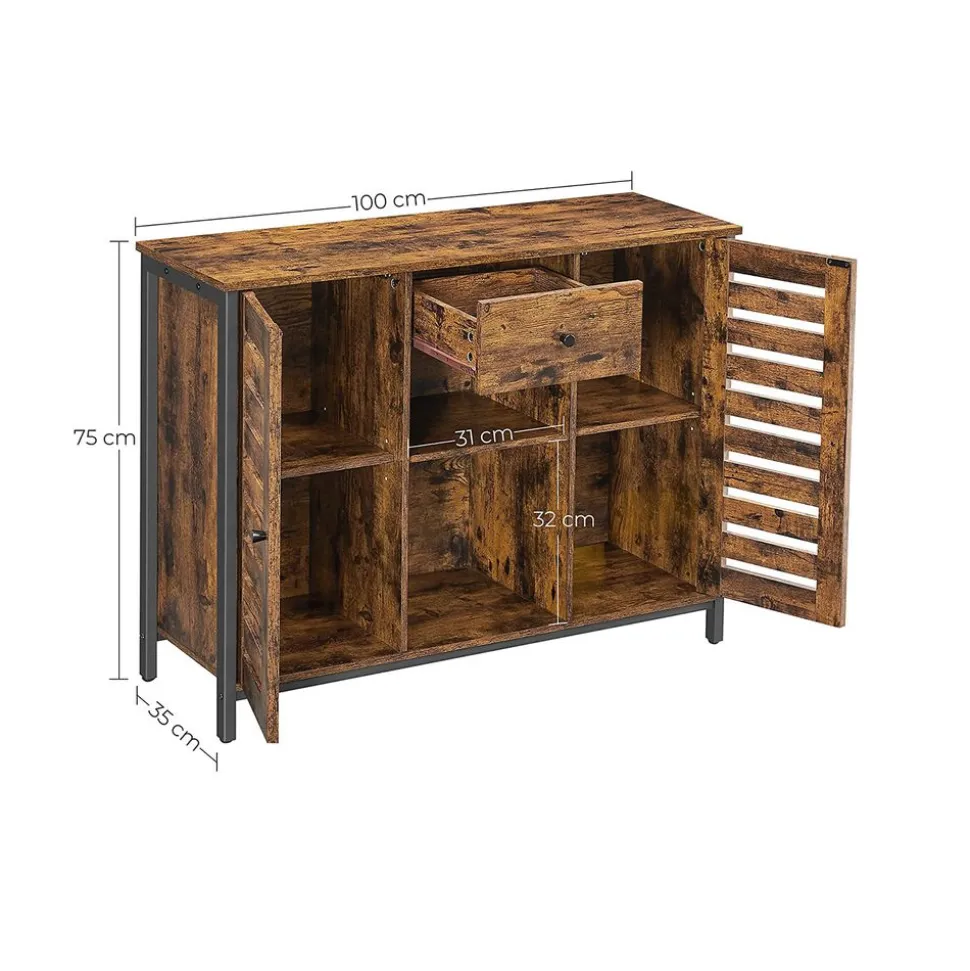 Flash Sale SONGMICS Buffet ouvert fermé industriel Blanc