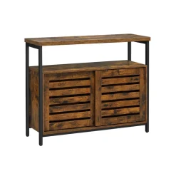 Fashion SONGMICS Buffet portes persiennes Noir