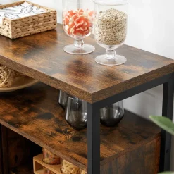 Fashion SONGMICS Buffet portes persiennes Noir