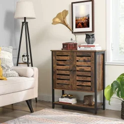 Flash Sale SONGMICS Buffet portes persiennes Marron Rustique