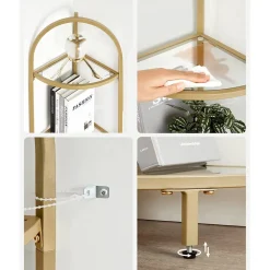 Shop SONGMICS Buffet style campagne blanc rustique et marron miel Blanc Rustique + Marron Miel