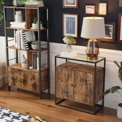 Outlet SONGMICS Buffet verre industriel Noir