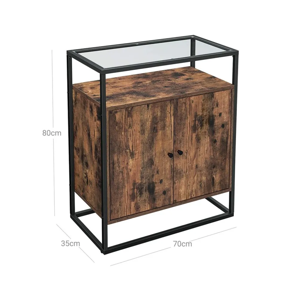 Outlet SONGMICS Buffet verre industriel Noir