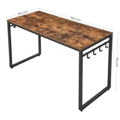 Hot SONGMICS Bureau 115 cm design X Marron Rustique