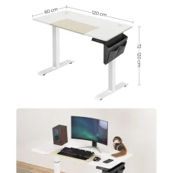 Store SONGMICS Bureau 120 cm grège