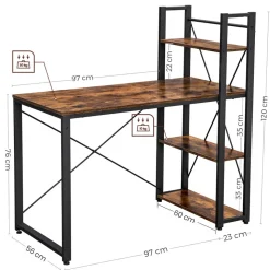 Shop SONGMICS Bureau 120 cm industriel