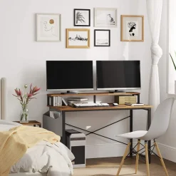 Sale SONGMICS Bureau 118 cm industriel Noir