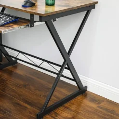 Outlet SONGMICS Bureau 118 cm industriel Noir