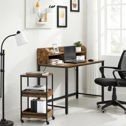 Outlet SONGMICS Bureau 120 cm industriel Noir