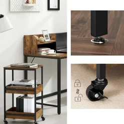 Outlet SONGMICS Bureau 120 cm industriel Noir