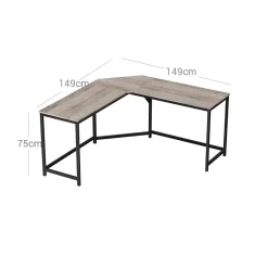 Outlet SONGMICS Bureau 85 cm industriel Marron rustique