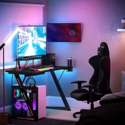 Outlet SONGMICS Bureau 110 cm industriel Noir