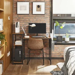 New SONGMICS Bureau 130 cm industriel Noir