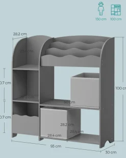 New SONGMICS Bureau 100 cm industriel Marron Rustique
