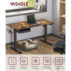 Cheap SONGMICS Bureau assis debout électrique jaune pastel et blanc pur