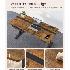 Cheap SONGMICS Bureau assis debout électrique jaune pastel et blanc pur