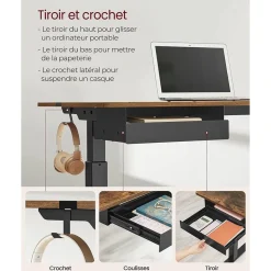 Cheap SONGMICS Bureau assis debout électrique jaune pastel et blanc pur