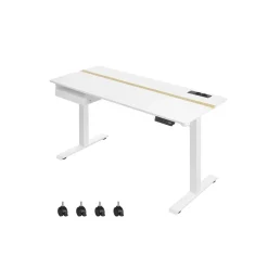 Cheap SONGMICS Bureau assis debout électrique jaune pastel et blanc pur