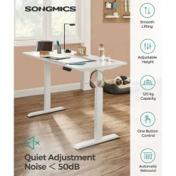 Fashion SONGMICS Bureau Assis-Debout Électrique Réglable en Hauteur