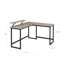 Cheap SONGMICS Bureau d'angle et caisson Noir