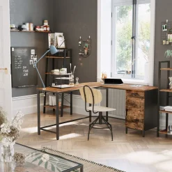 Cheap SONGMICS Bureau d’angle grège et noir