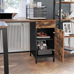 Cheap SONGMICS Bureau d’angle grège et noir