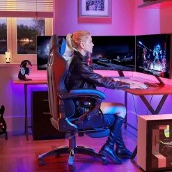 Hot SONGMICS Bureau debout noir Blanc