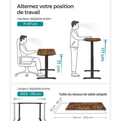 Clearance SONGMICS Bureau en L grège